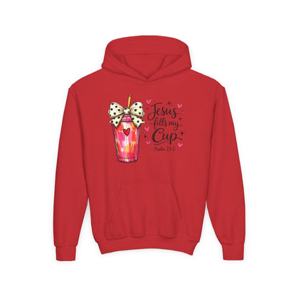 Jesus Fills My Cup Hoodie | Psalm 23 Christian Faith Kids