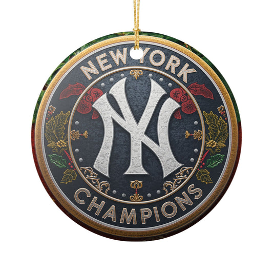New York Champions Ceramic Ornament for Home Decor, Holiday Gift, Sports Fan Decoration, Collectible Keepsake, Year-Round Decoration
