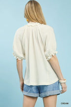 Umgee Cotton Gauze Ruffle Top