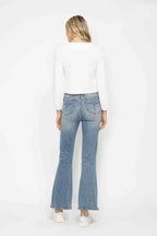 Judy Blue Full Size Tummy Control Back Embroidered Pocketed Bootcut Jeans Plus Size