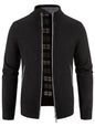 Men's Plus Size Zip-Up Long Sleeve Cardigan