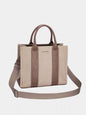 David Jones Canvas Tote Handbag with Contrast Leather Handles