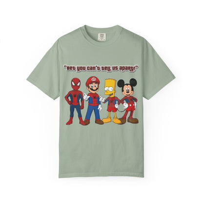Funny Guess Cartoon Tribute Unisex T-Shirt, Fun Graphic Tee, Perfect Gift for Kids & Adults, Family Bonding, Birthday, Casual Wear