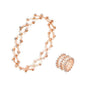 2 In 1 New Creative Magic Stretchable Ring Bracelet For Women Charm Shiny Crystal Retractable Bracelets Rings Jewelry Gift