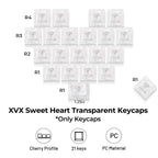 XVX Fizz Heart Series Cherry Profile PC 21-Key Artisan Keycap Set