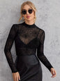 Spider Web Print Long Sleeve Blouse
