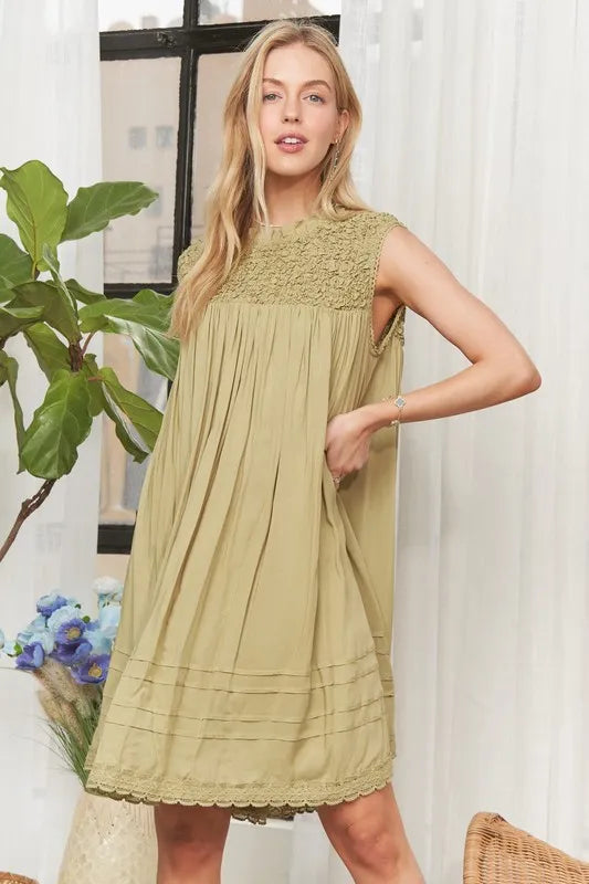 ADORA Loose Textured Babydoll Dress