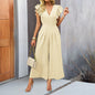 European and American Amazon spring and summer temperament solid color top jumpsuit
