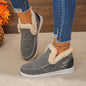 Round Toe Fleece-Lined Ankle Boots