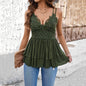 European and American women's spring and summer elegant camisole lace top
