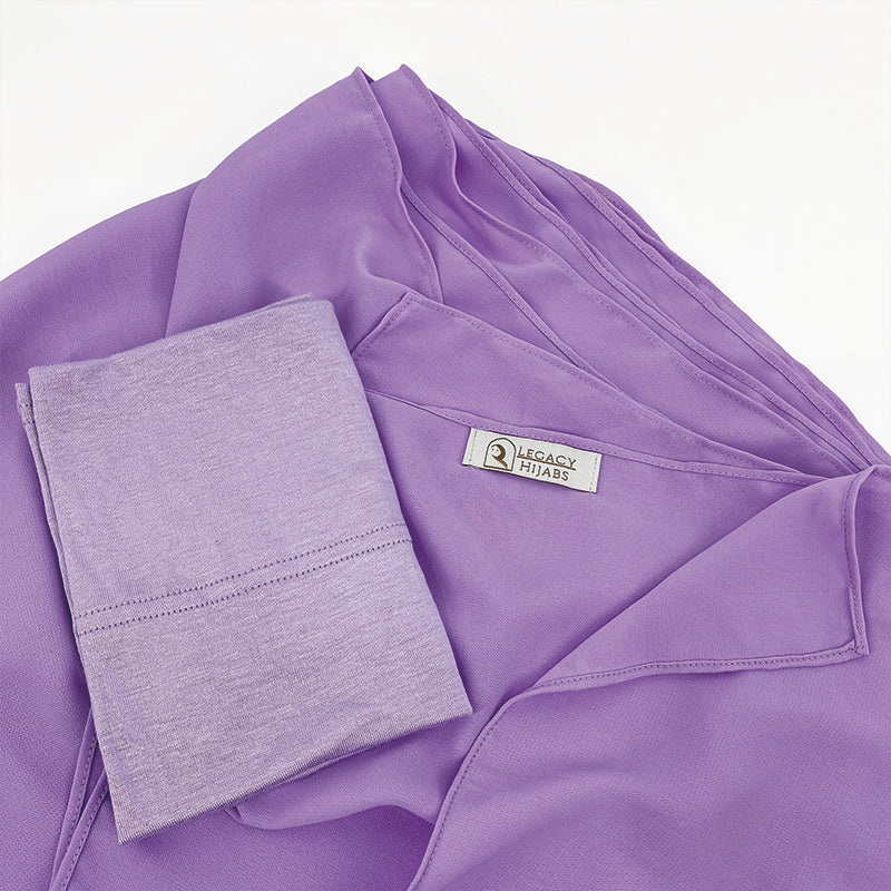 Lilac Top Quality Chiffon & Undercap Set