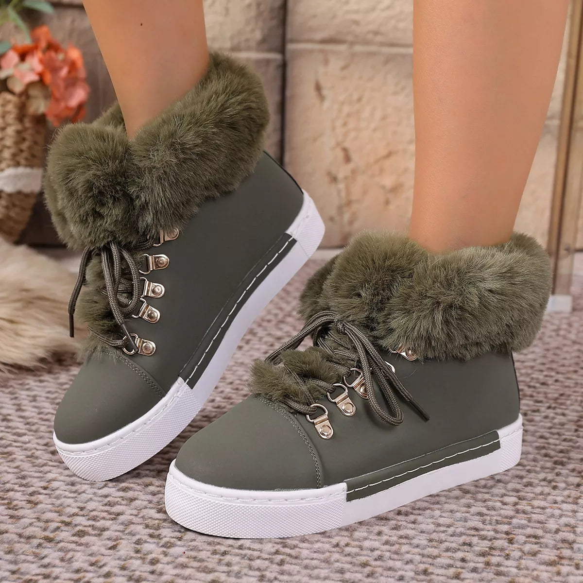 Round Toe Platform Boots