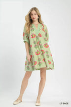 Umgee Abstract Print Mini Dress