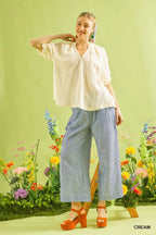 Umgee Cotton Gauze Ruffle Top
