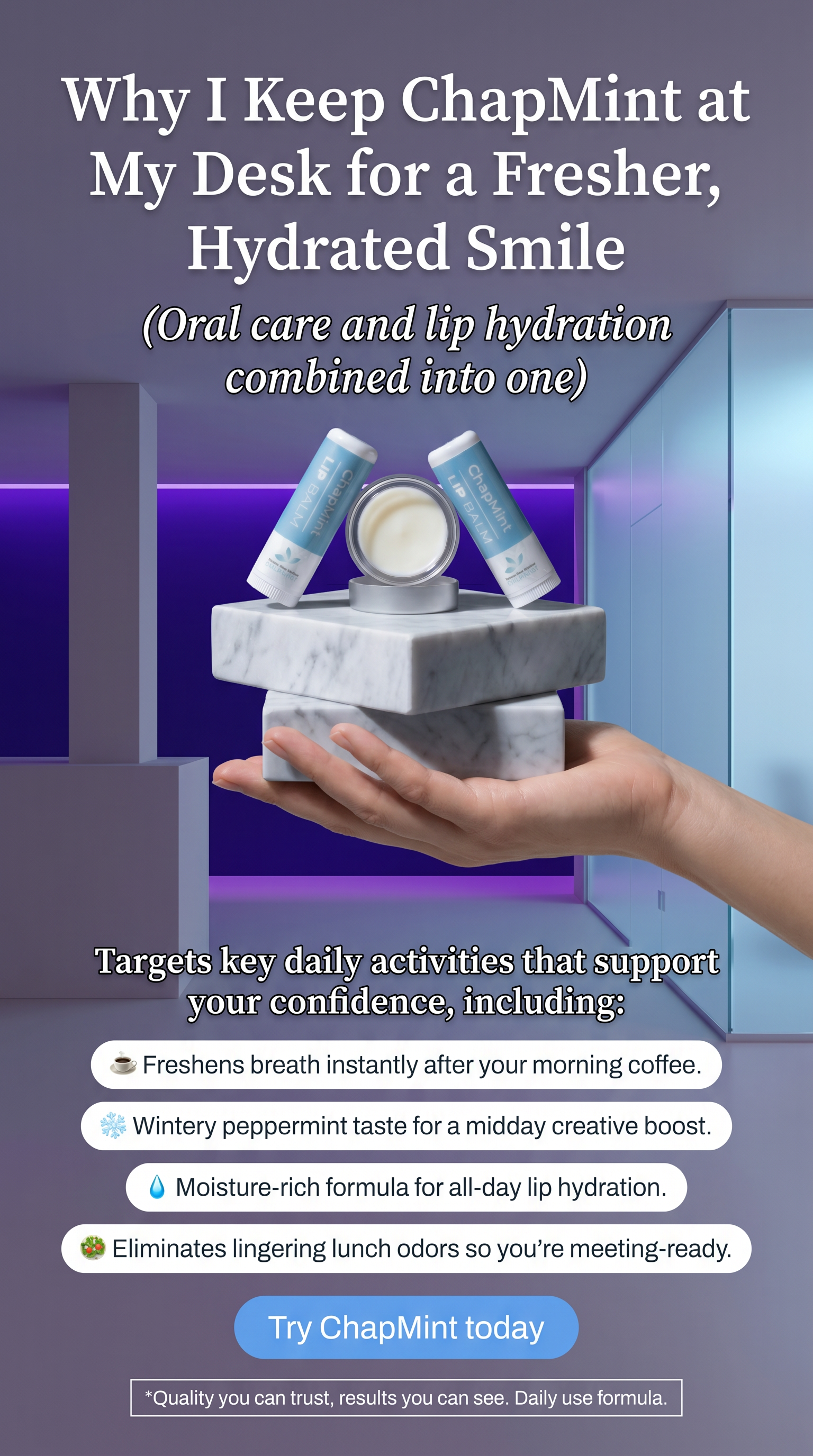 PepperMint Lip Softner, Balm & Breath Freshner