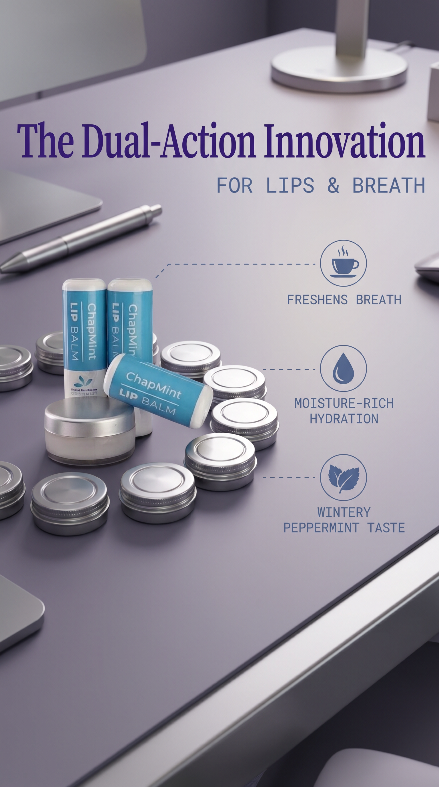 PepperMint Lip Softner, Balm & Breath Freshner