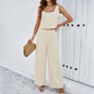 European and American women's spring and summer casual temperament sleeveless vest set