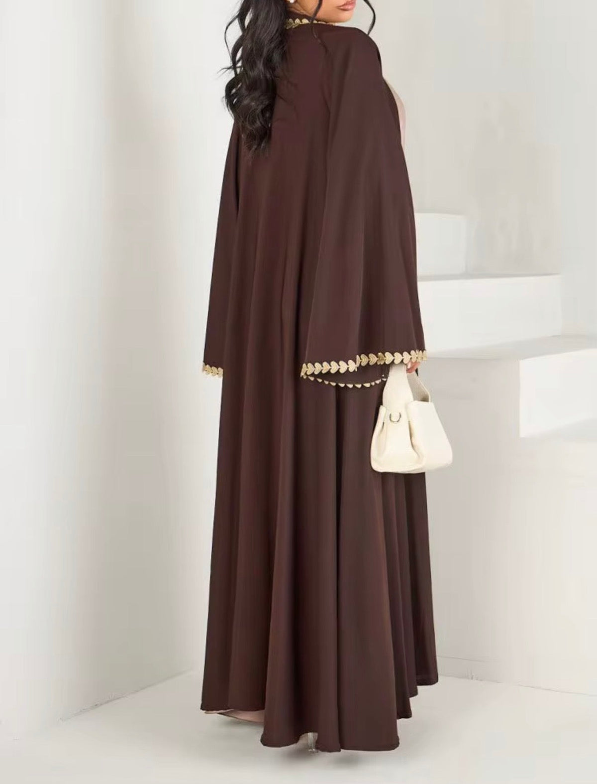 Heart Trim Open Abaya
