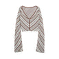 Spring/Summer Women's Striped Knit Top High Waist Skirt Suit