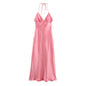 Spring European and American New Fashion Silk Texture Dress