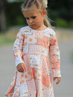 Thanksgiving Halloween Patchwork Girls Dress