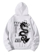 Mens Hoodies Graphic Print Long Sleeve Drawstring Pullover Hoodies Sweatshirt with Pocket Trendy White Medium