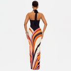 Bohemian Holiday Casual High Street Sexy Halter Dress Summer Sexy Tight Backless Dress