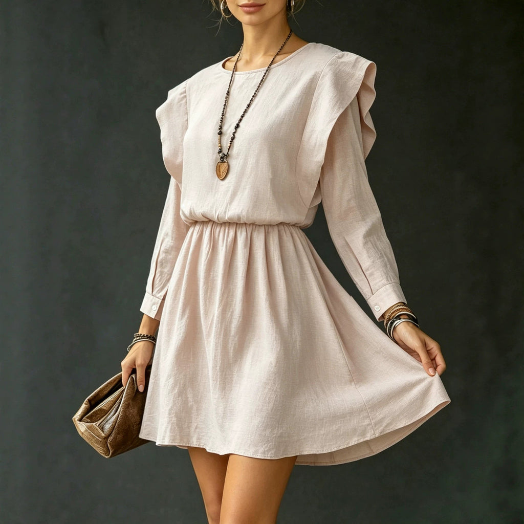 Women Clothing Sweet Elegance Padded Shoulder Dress