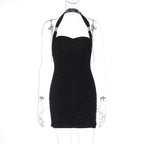 Women Clothing Winter Sexy Backless Halter Slim Sheath Dress Women