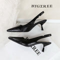 Cocktail High Heels Women Simple Stiletto Heel Hollow Out Cutout Pointed Toe Pumps Back Strap Graceful Fashionable Women Shoes