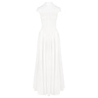 Arrival Women Clothing White Light Semi Transparent Chiffon Large Swing Dress Fairy Long