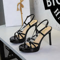 Roman Stiletto Ultra High Heel Ankle Strap Stilettos Open Toe Platform Sexy Outerwear Women Sandals