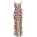 Women Clothing Summer Retro Dots Sexy Sling Low Collar Vest Slim High Waist Dress Women