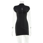 Solid Color Slim Fit Skinny Sexy Cutout Dress