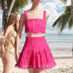 Summer Sexy Sexy Tassel Strap Top High Waist Skirt Two Piece Set