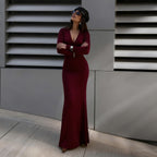 Autumn Winter Sexy Dress Solid Color Sheath Slim Slimming Dress