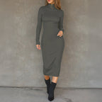 Sexy Advanced Long Sleeved Hip Dress Women Clothing Autumn Winter