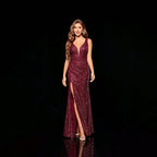 Evening Dress High Slit Backless Sequ Slim Fit Fishtail Maxi Dress Spring