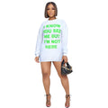 Women Clothing Goods Casual Double Sided Letter Graphic T shirt Dress