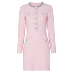 Spring Autumn Classic Knitted Net Red Popular Slim Fit Slimming Rhinestone Dress