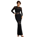 Women Wear Drilling Mesh Dress Maxi Dress