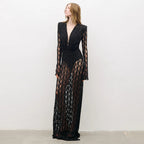 Autumn Winter French Lace Long Sleeve Lining Dress Women Clothing Dress Sexy Evening Dress Christmas
