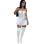 Women Sexy Cutout Eyelet Sleeveless Dress Crisscross