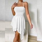 Summer Women Clothes Short Irregular Asymmetric off Neck Neck Sexy Dress