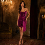 Velvet Tube Top Dress Women Waisted Slim Fit Package Hip Sexy Party Short Dress