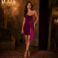 Velvet Tube Top Dress Women Waisted Slim Fit Package Hip Sexy Party Short Dress