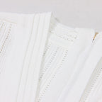 Goods High Quality Knitted Fabric V neck Slim Slimming Short Sleeve Dress