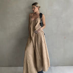 Cami Dress Spring Summer Women Loose Texture Sense A line Low Collar Long Vacation Dress