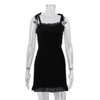 Summer Sexy off Neck Short Strap Dress for Women High Waist Hip