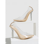 Slip on Pointed Transparent Crystal Stiletto Heel Everyday Four Seasons Autumn Shoes